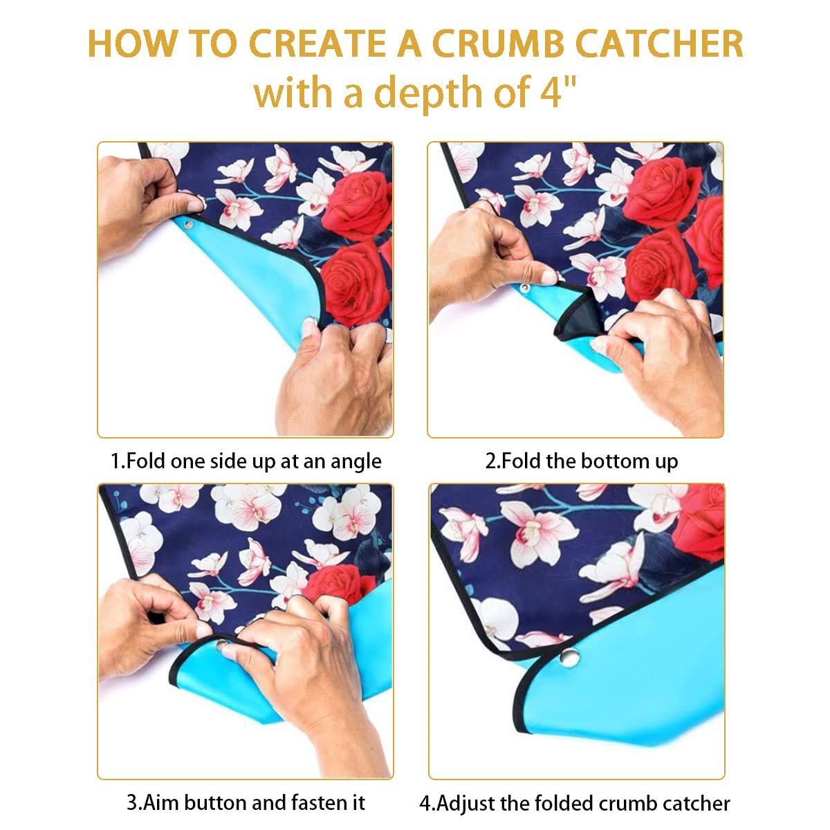 3 Pack Adult Bibs for Women, Reusable Adult Bibs for Eating with Optional Crumb Catcher, Waterproof Washable Dining Clothing Protector, Gifts for Women/Mom - Image 6