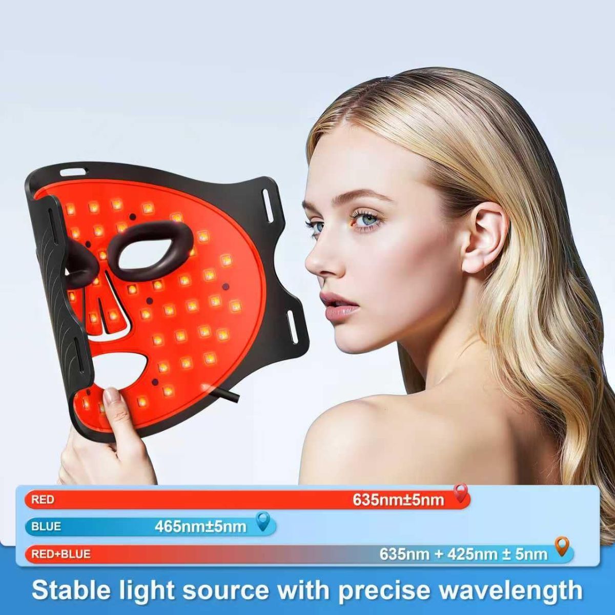 Red Light Therapy for Face, Red Light Therapy Mask, 7 Colors LED Facial Mask for Wrinkle Remove & Anti Aging, Skin Care Home Use, Black - Image 3