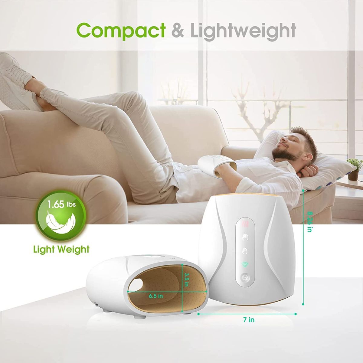 Electric Hand Massager, 3 Levels Cordless Accupressure Massager with Air Pressure Compress for Arthritis, Palm Massage, Finger Numbness Coldness Relief - Image 4