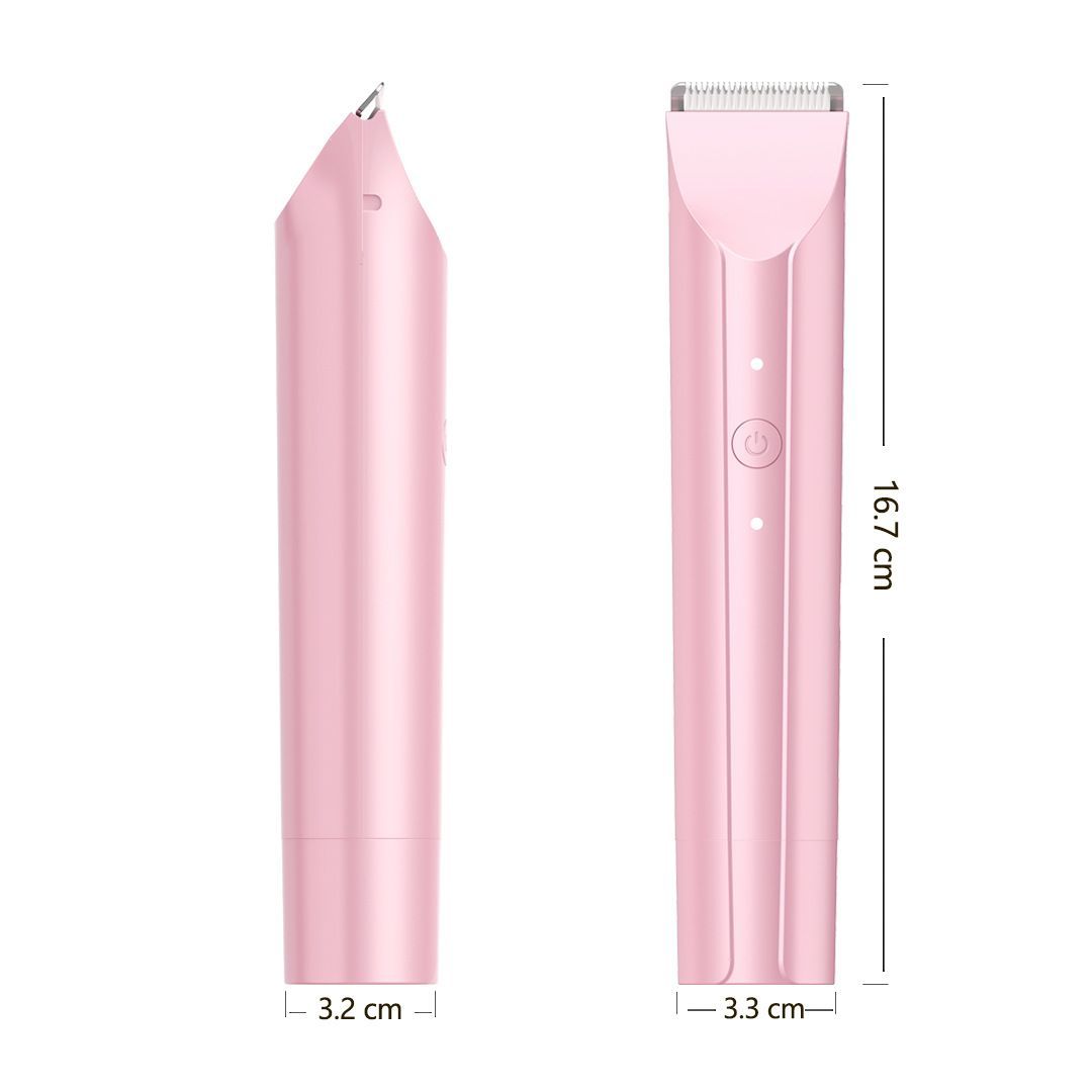 2-in-1 Waterproof Body Trimmer & Shaver – 3mm/6mm Guide, Floating Head, Painless Hair Removal for Women - Pink - Size 20cm - Image 2