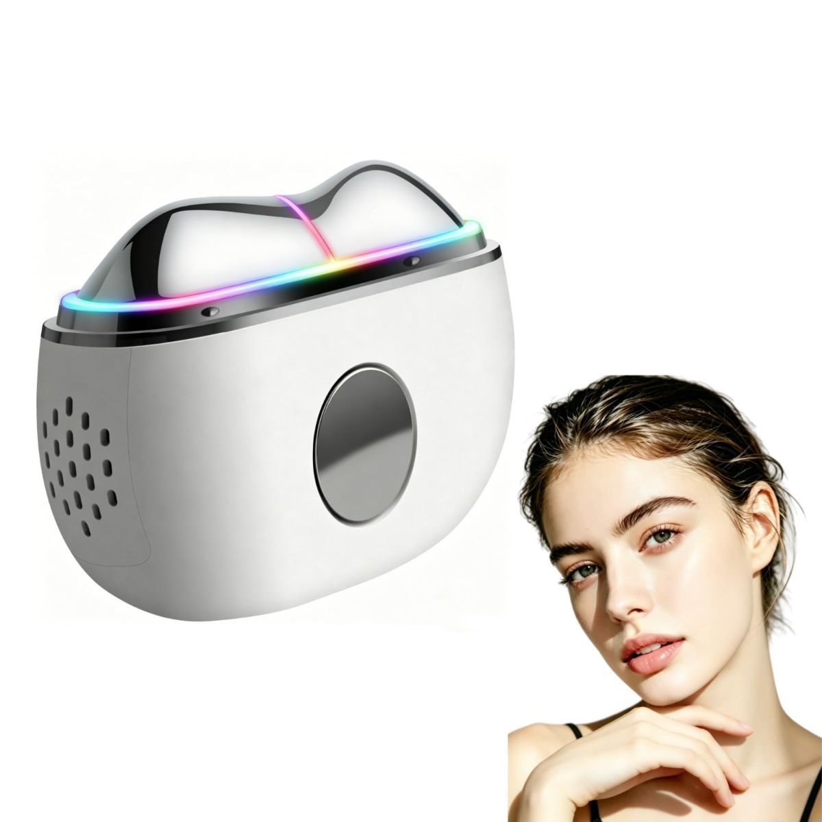 7-in-1 Red Light Facial Massager, Electric Gua Sha 7 Color LED Light Therapy for Face, Hot & Cold Facial Scraping Tool with Vibration, Pulse, Heated Lifting, Ice Roller - Image 1