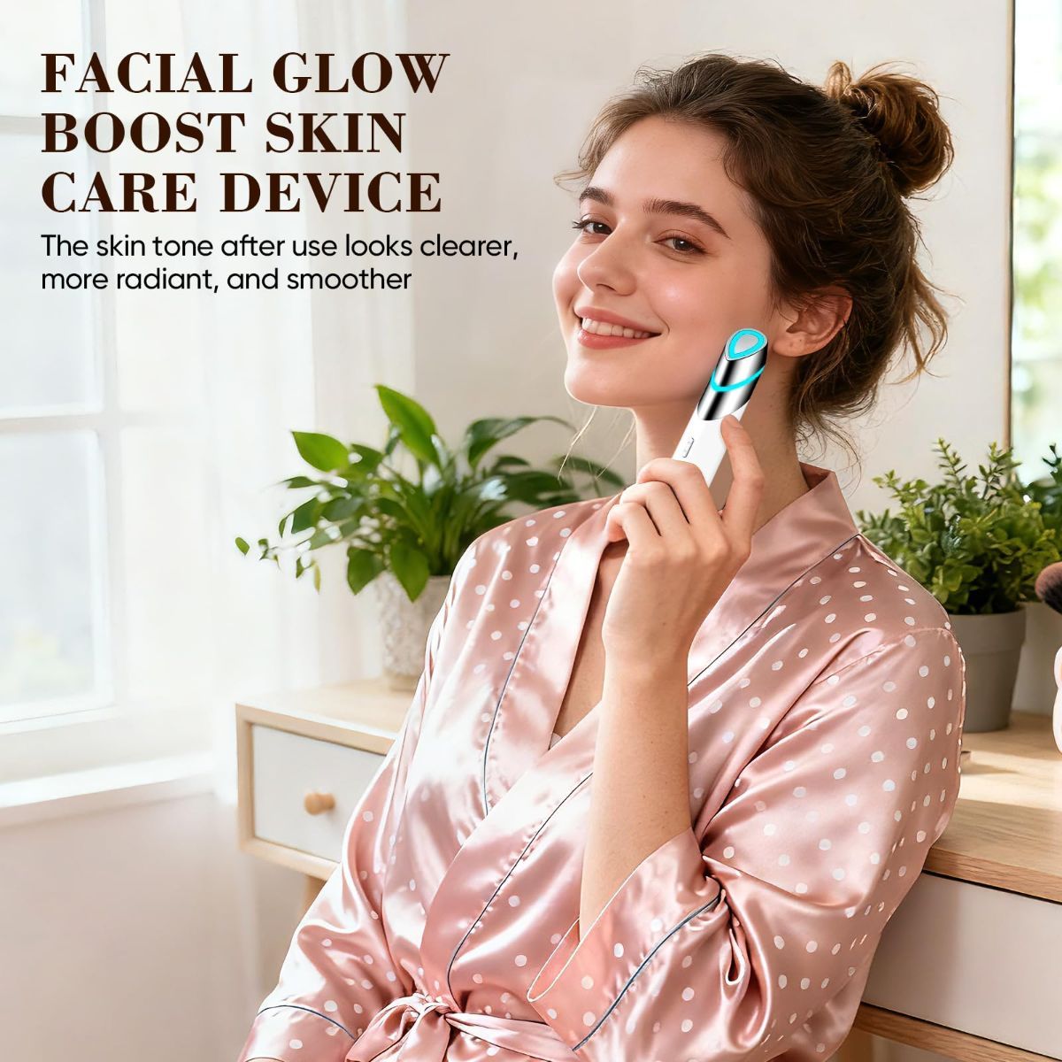 Advanced 4-in-1 Facial Device, Microcurrent Face Massager with Heat Therapy & Vibration, LED Light for Anti-Aging, Puffiness and Boosting Serum Absorption - Image 7