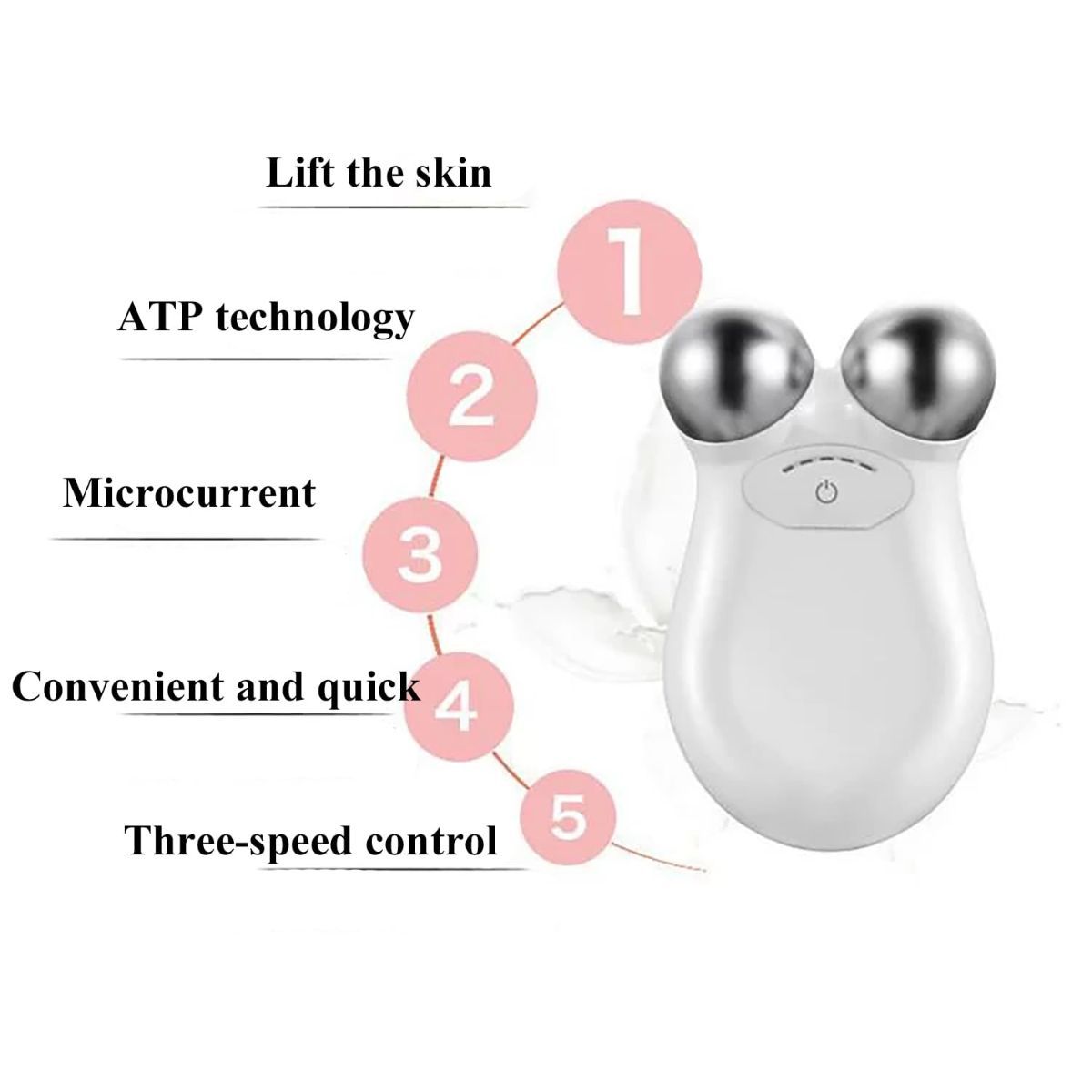 Microcurrent Facial Device,Enhances The Ability to Lift The Face and Tighten The Skin,Facial Wrinkle Equipment - Pink - Size 106mm - Image 3