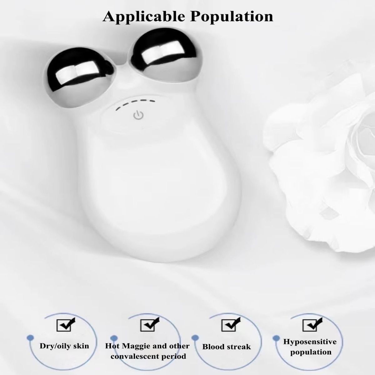 Microcurrent Facial Device,Enhances The Ability to Lift The Face and Tighten The Skin,Facial Wrinkle Equipment - White - Size 106mm - Image 6