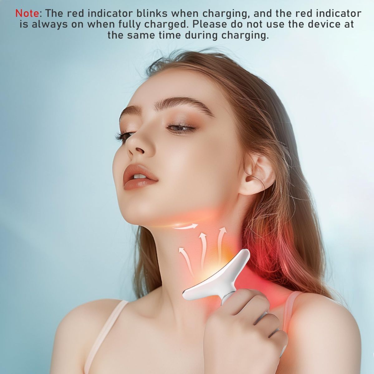 Face Neck Tool for Skin Care, Electric Neck Face Lifting Device for Wrinkle Removal - White - Size 89mm - Image 5