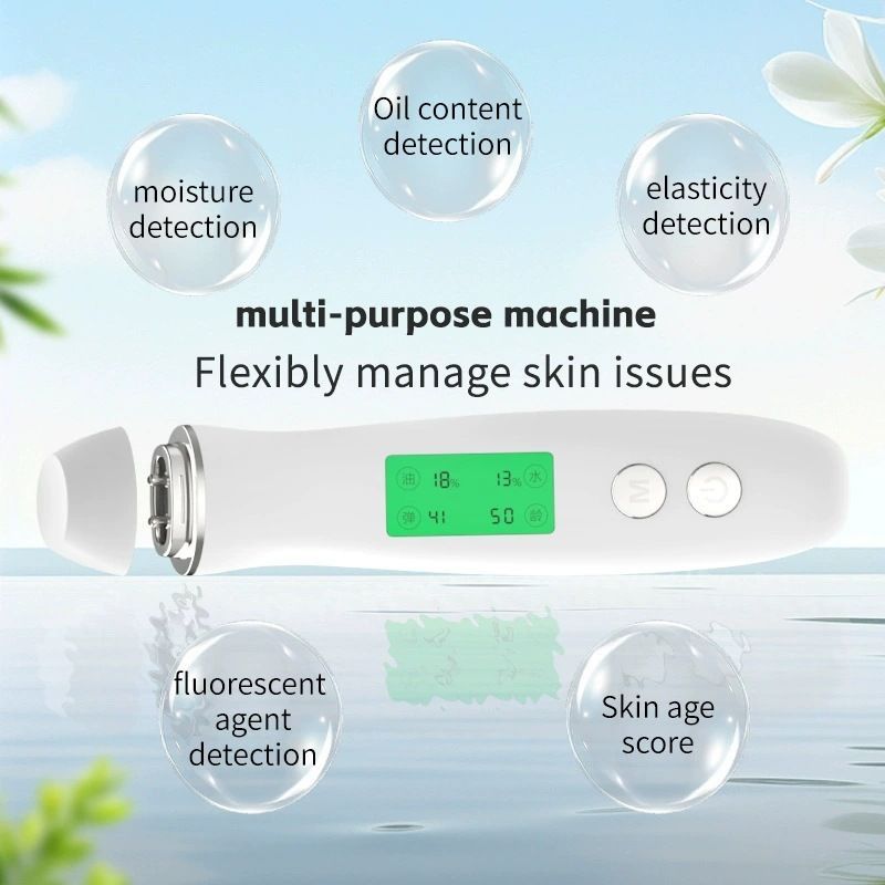 Professional Skin Moisture Tester, Digital Facial Oil Detector, High Precision Skin Hydration Analysis Meter, Hydration monitor,Portable Skin Analyzer with LCD Display & Fluorescent Agent Detection - Image 5