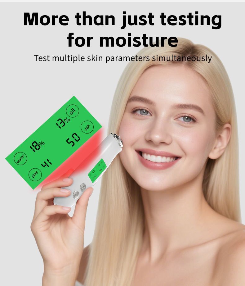 Professional Skin Moisture Tester, Digital Facial Oil Detector, High Precision Skin Hydration Analysis Meter, Hydration monitor,Portable Skin Analyzer with LCD Display & Fluorescent Agent Detection - Image 8
