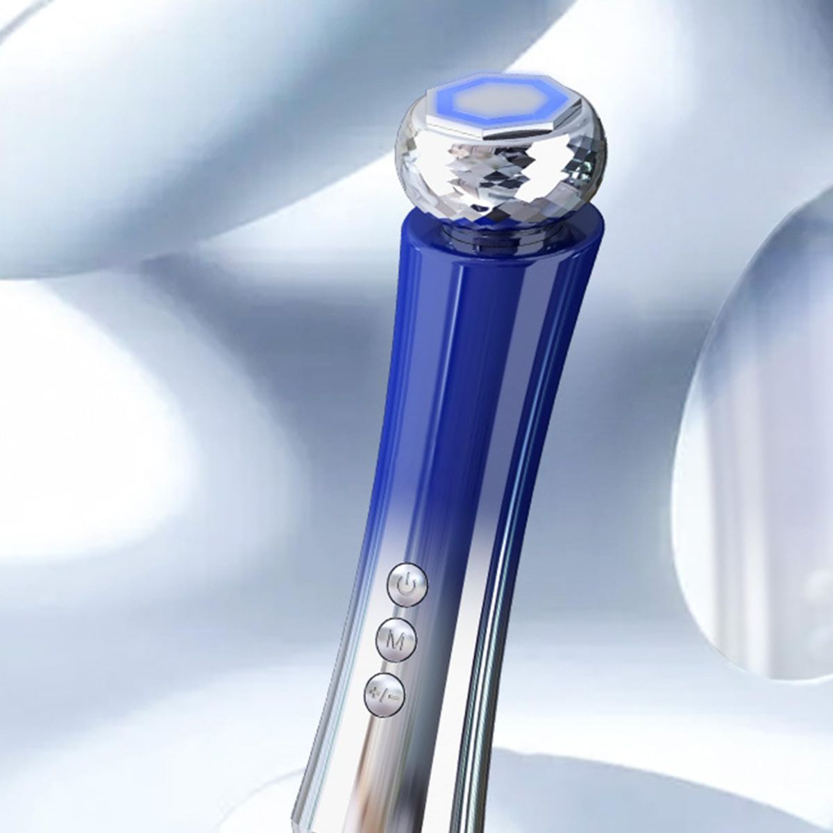 Mode Cooling and Warming Massage Tool with Silents Motor for Sensitives Skin and Tired Eye Relief Quiet Throb Massagers - Blue - Size 15cm - Image 5
