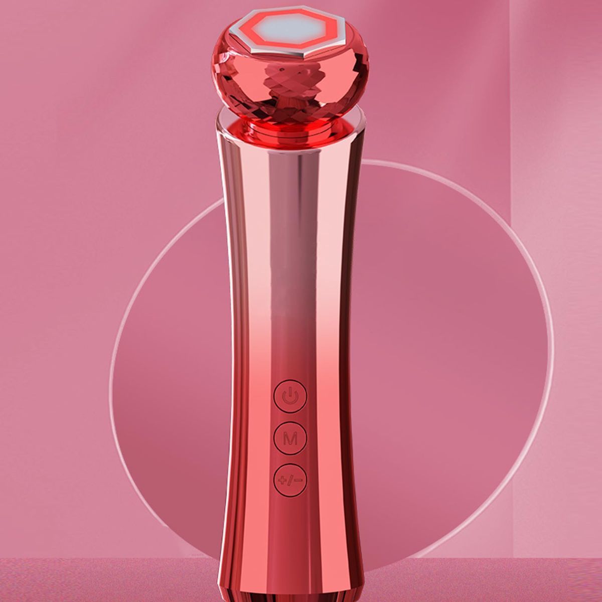 Mode Cooling and Warming Massage Tool with Silents Motor for Sensitives Skin and Tired Eye Relief Quiet Throb Massagers - Red - Size 15cm - Image 1