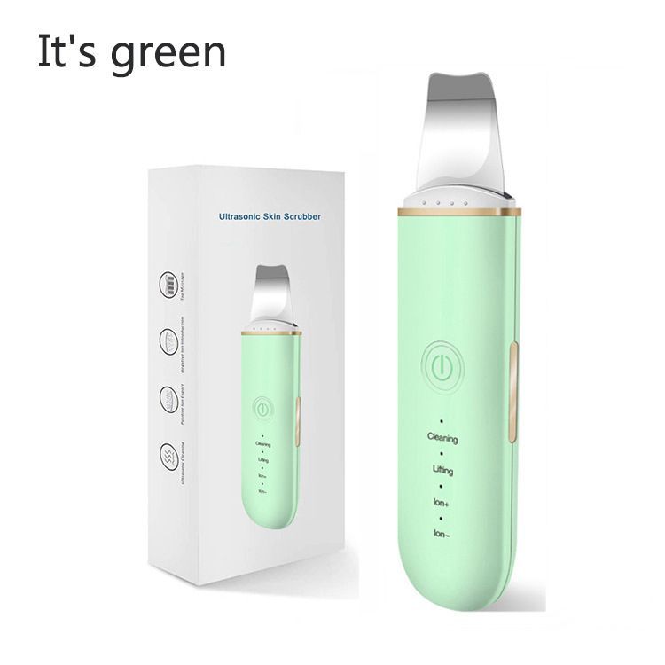 Skin Scrubber Face Skin Spatula Facial Scrubber Spatula for Deep Cleansing Blackhead Remover Pore Cleaner with 4 Modes - Green - Size 172mm - Image 1