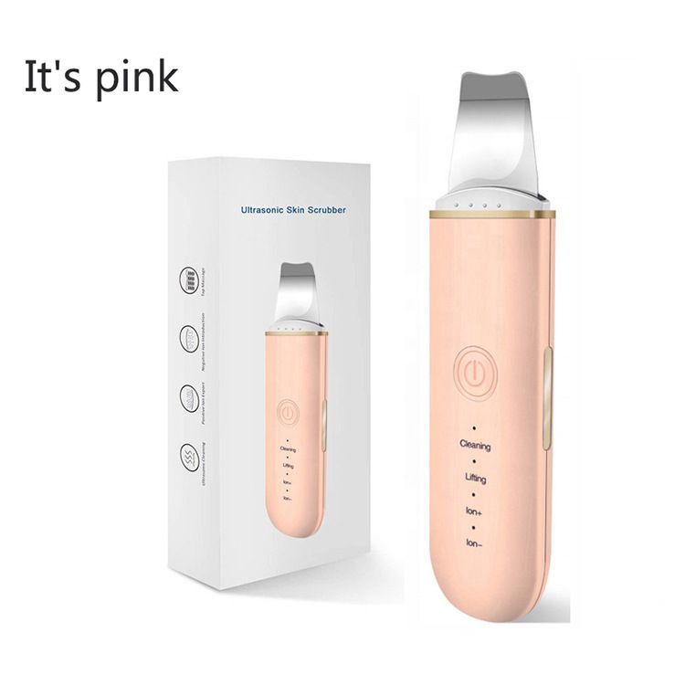 Skin Scrubber Face Skin Spatula Facial Scrubber Spatula for Deep Cleansing Blackhead Remover Pore Cleaner with 4 Modes - Pink - Size 172mm - Image 1