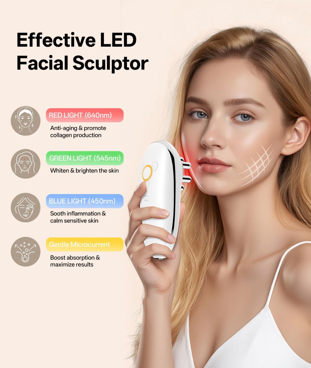 Body Sculpting Machine with Red Light Therapy for Face & Body, Cupping Therapy, Electric Cellulite Massage Tool with 2 Cups, Gift for Women - White - Size 14cm - Image 5