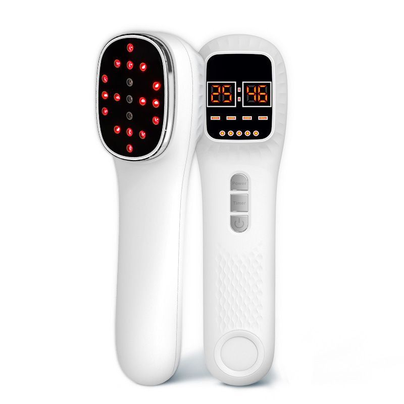 Red Light Spectrometer Device, 3 * 808nm Infrared 16 * 650nm Beads, 4 Modes 12 Levels Timer Home Handheld Spectrometer for Body Joints Muscles Relaxation Reduce Fatigue - Image 1