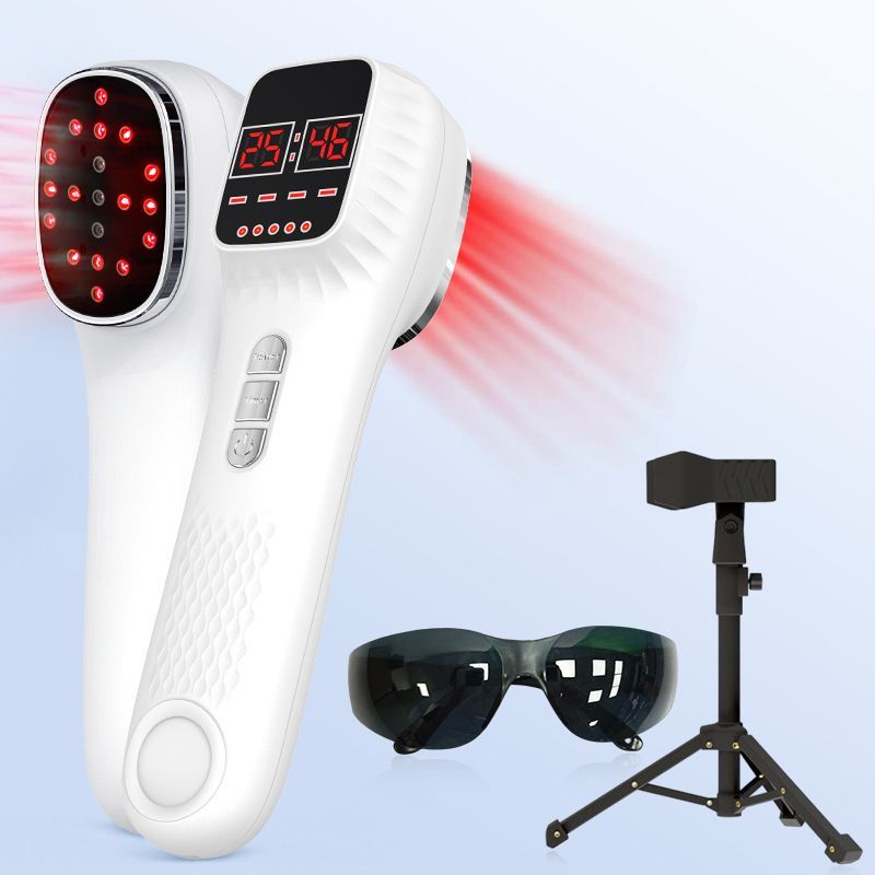 Red Light Spectrometer Device, 3 * 808nm Infrared 16 * 650nm Beads, 4 Modes 12 Levels Timer Home Handheld Spectrometer for Body Joints Muscles Relaxation Reduce Fatigue - Image 2