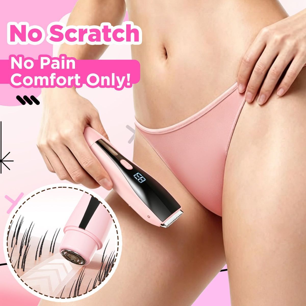 2-in-1 Bikini Trimmer for Women High Power Epilators Hair Removal Waterproof Electric Razors Women's Electric Razor Pubic Hair Trimmer Shaver for Women for Ladies Pubic, Face, Underarms, Legs - Image 6