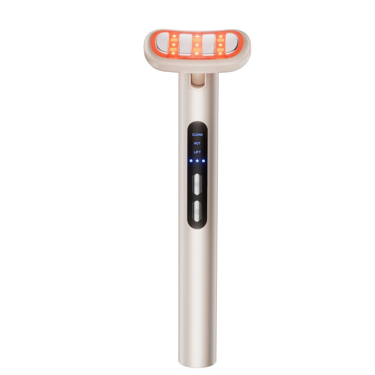 LED Facial Wand Neck Massager Red Light Therapy Beauty Device Skincare Tool - Beige - Size 167mm - Image 1