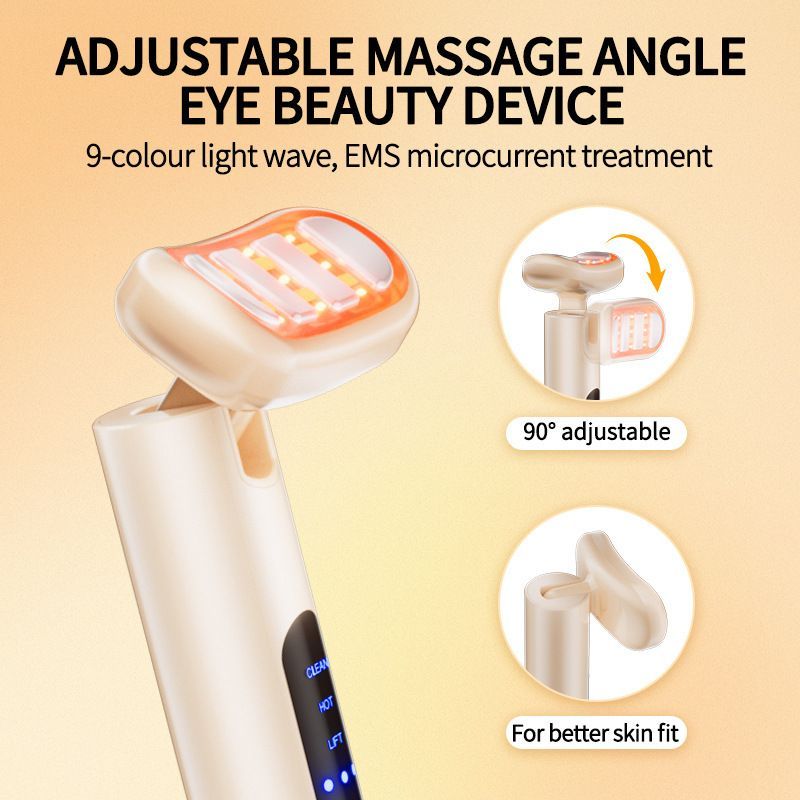 LED Facial Wand Neck Massager Red Light Therapy Beauty Device Skincare Tool - Beige - Size 167mm - Image 2