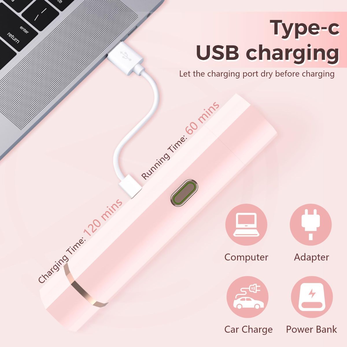 Bikini Trimmer for Women, 2 in 1 Electric Razors for Women, IPX7 Waterproof, USB Rechargeable Wet and Dry Shaver, Suitable for Hair Removal All Over The Body - Image 6