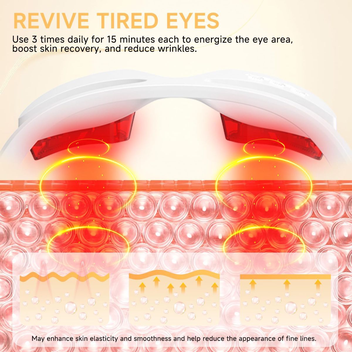 Under Eye Red Light Therapy Glasses, Eye Massager Devices for Relieve Eye Bag, Reducing Dark Circles and Puffiness, Smoothing Fine Lines with Microcurrent, Red-Light & Heat & Mood & Sleep Enhancement - Image 5