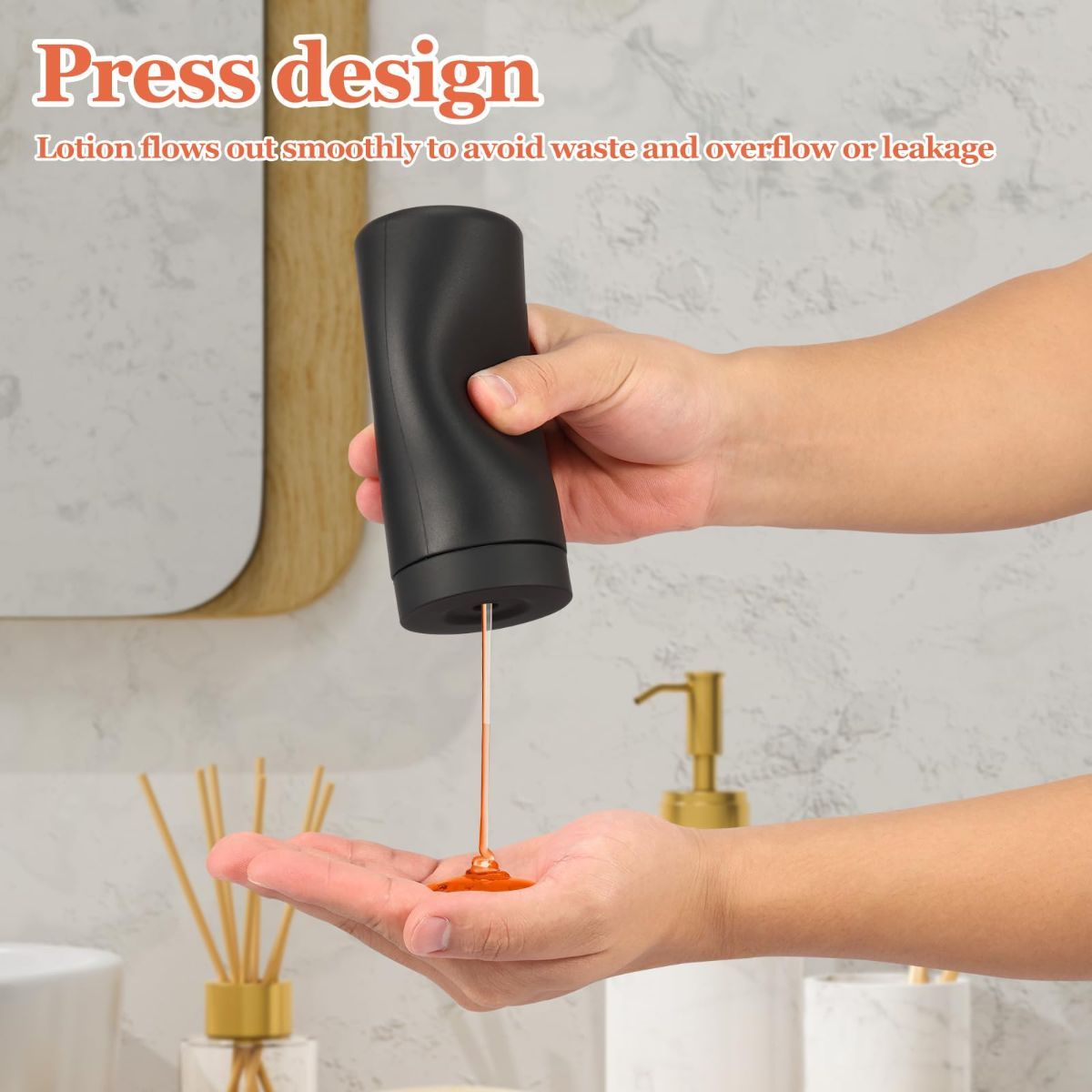 Silicone Dish Soap Dispenser, Reusable Dish Soap Bottle, Refillable Dish Soap Squeeze Bottle, 240ml/8oz Dishwashing Liquid Dispenser, Portable Hand Soap Bottle for Kitchen Sink - Black - Size 14cm - Image 4