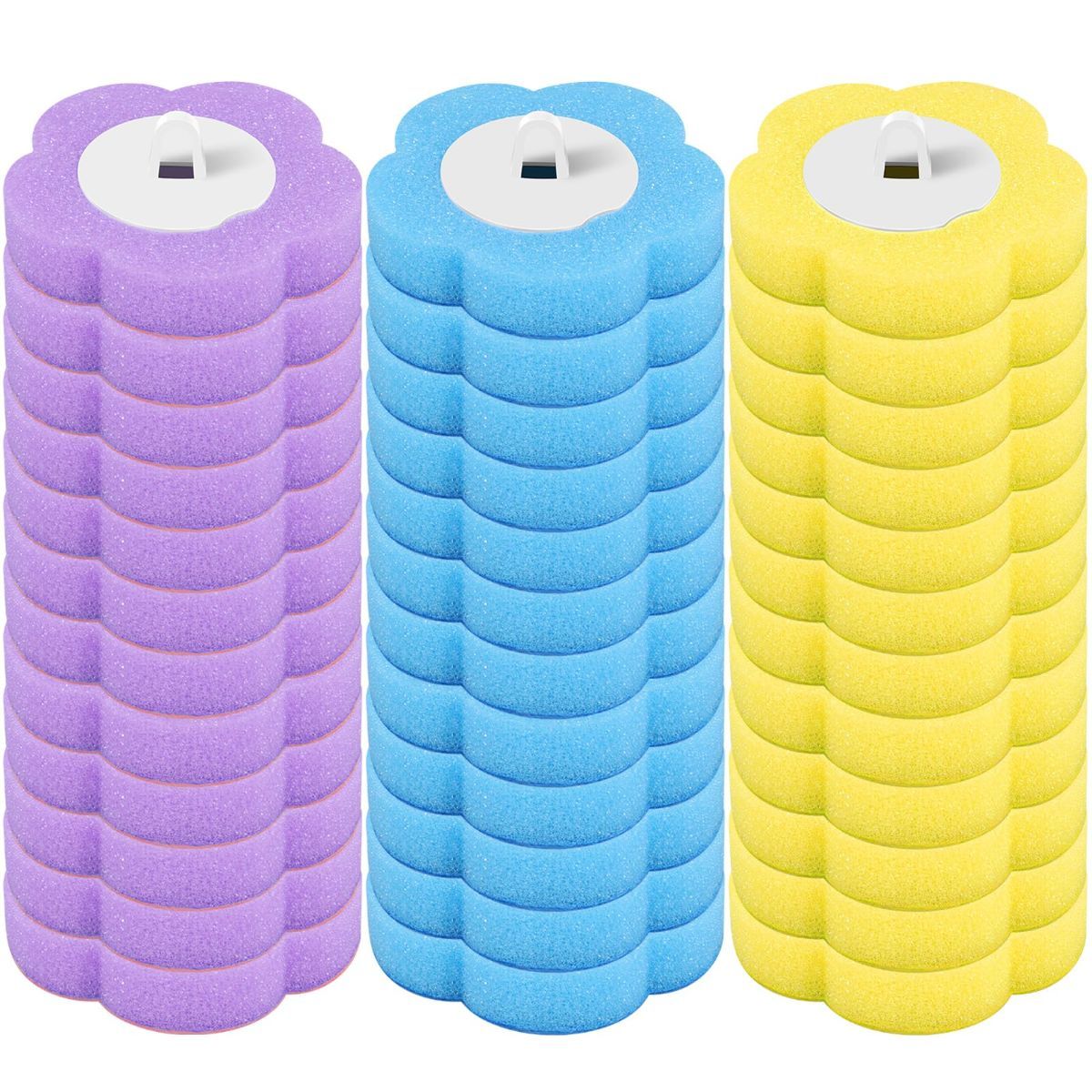 36 Pack Disposable Toilet Bowl Cleaner Wand Refills, 360° Sponge Replacement Heads for Wall Mounted Brush System, Hygienic Deep Cleaning Bathroom Scrubber Pads - Image 1