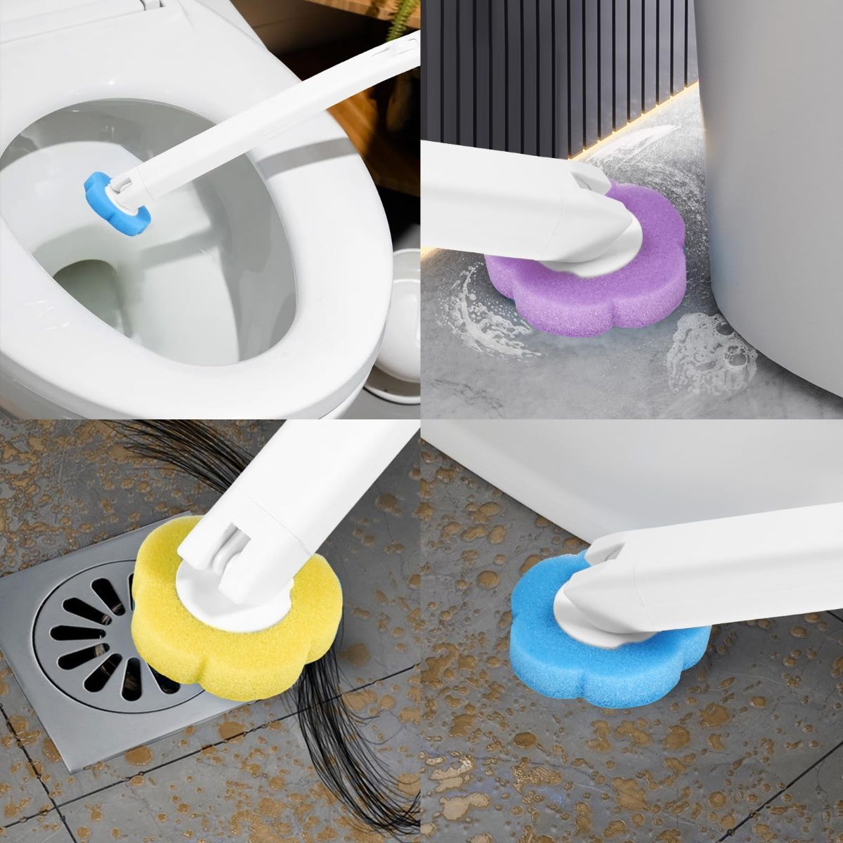 36 Pack Disposable Toilet Bowl Cleaner Wand Refills, 360° Sponge Replacement Heads for Wall Mounted Brush System, Hygienic Deep Cleaning Bathroom Scrubber Pads - Image 7