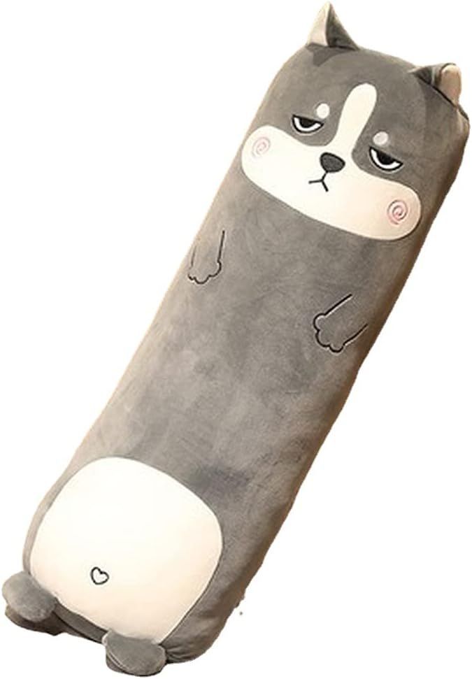 Long-Shaped Pillow Plush Pillow Hugging Pillow Soft Pillow Sleeping Pillow Gift - Gray - Size 33in - Image 1