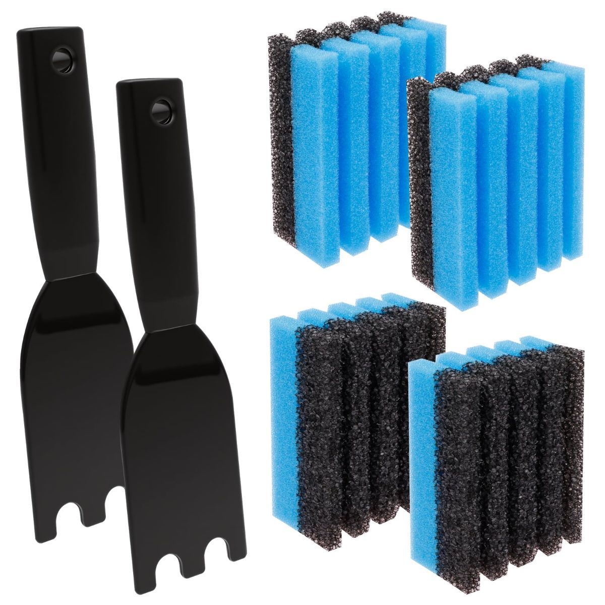 4-Pack Cleaning Sponge and 2-Pack Grill Scraper - Essential Grills Cleaning Kit for George Foreman & Most Grooved Indoor & Outdoor Grills and Sandwich Waffle Makers (6Pcs) - Image 1