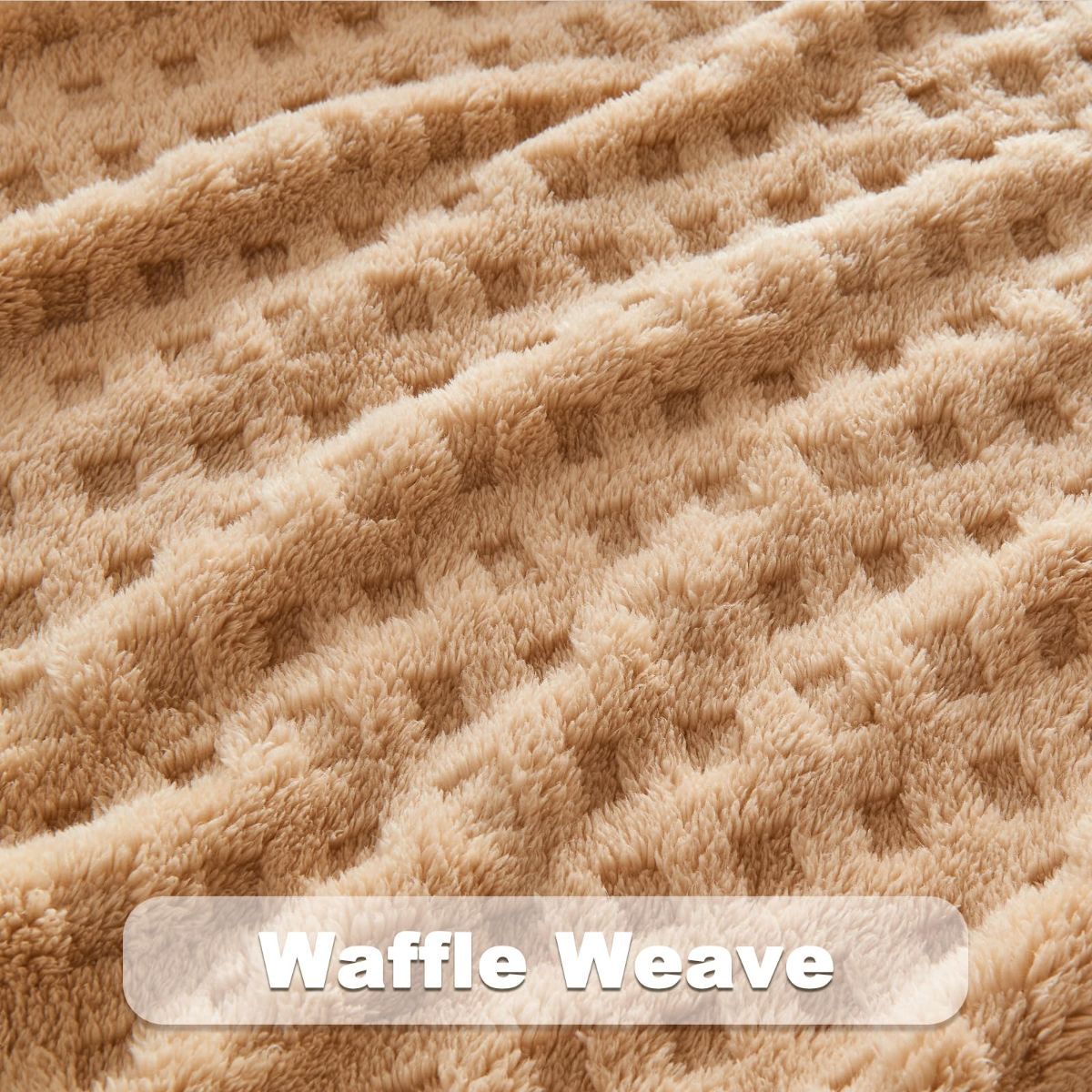 Updated Grey Throw Blanket for Couch and Bed- Super Soft and Warm 3D Checkered Fluffy Fuzzy Fleece Blanket, Luxurious Plush Cozy Blanket for Room Decor Spring - Brown - Size 180cm*200cm - Image 4
