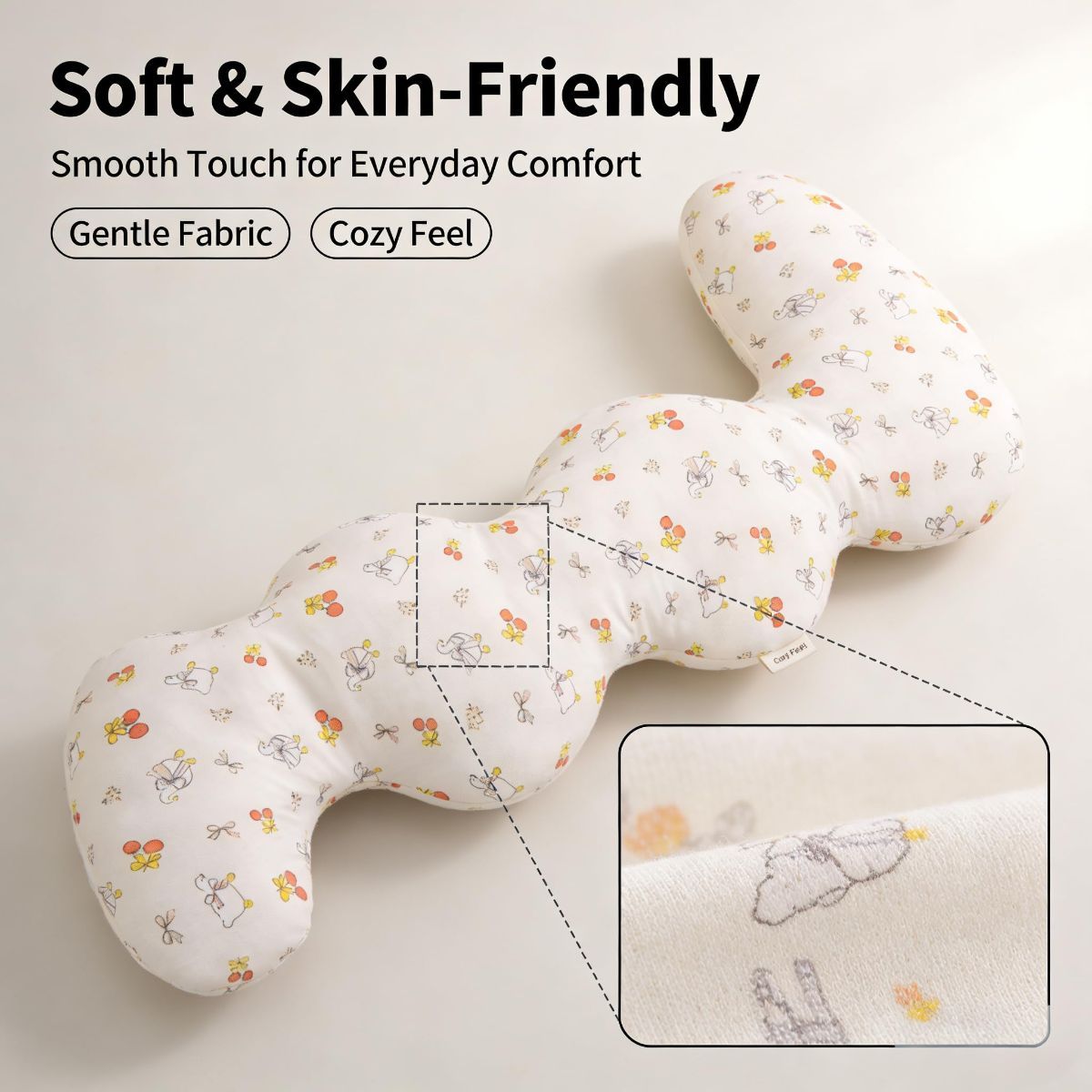 Long Rectangular Leg Pillow for Side Sleeping, Breathable Summer Cushion with Removable Washable Cover, Slim Lightweight Support Pillow for Bed Sofa Couch Travel Use - Pink - Size 130cm - Image 5