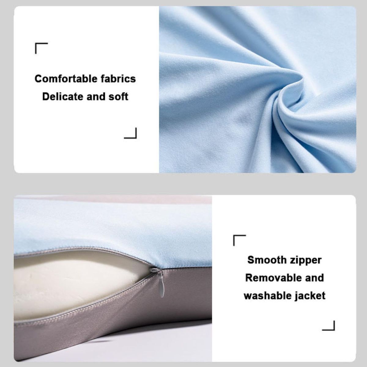 Soft and Comfortable Cat Belly Pillow Home Memory Foam Pillow Cervical Deep Sleep Memory Pillow High Pillow - Twill Patchwork - Size 55 * 35 * 11cm - Image 5