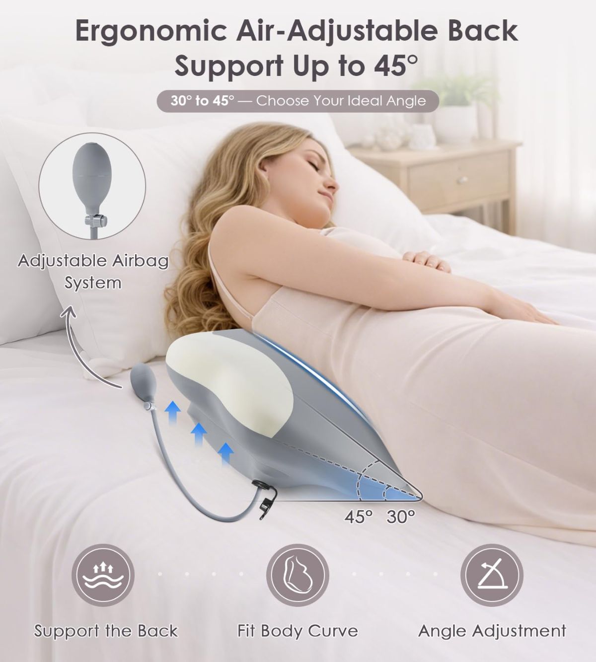 Pregnancy Pillows for Sleeping, Memory Foam Maternity Pillow Support for Back Belly HIPS, Adjustable Travel Wedge Pillow for Pregnant Women, Side Sleeping Pregnant Pillows with Cooling Pillowcase - Gray - Size 27.5in - Image 6