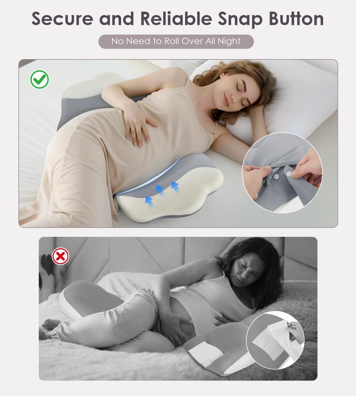 Pregnancy Pillows for Sleeping, Memory Foam Maternity Pillow Support for Back Belly HIPS, Adjustable Travel Wedge Pillow for Pregnant Women, Side Sleeping Pregnant Pillows with Cooling Pillowcase - Pink - Size 27.5in - Image 5
