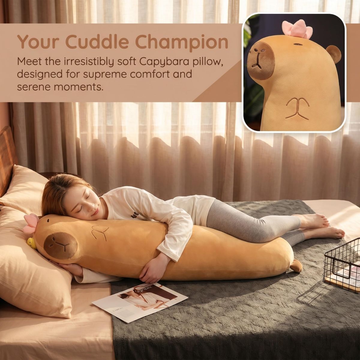 Cartoon Plush Body Pillow Side-Sleeper Pillow Pregnancy Pillow Cute Room Decor 90cm - Image 8