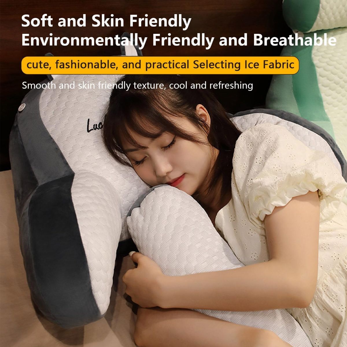 Reading Pillow for Kid Or Adult Large Back Pillow for Sitting Up in Bed Detachable Neck Roll with Arms Large Bed Rest Pillow Back Pillow for Sitting in Bed Watching TV Reading - Pink - Size 60*40CM - Image 7