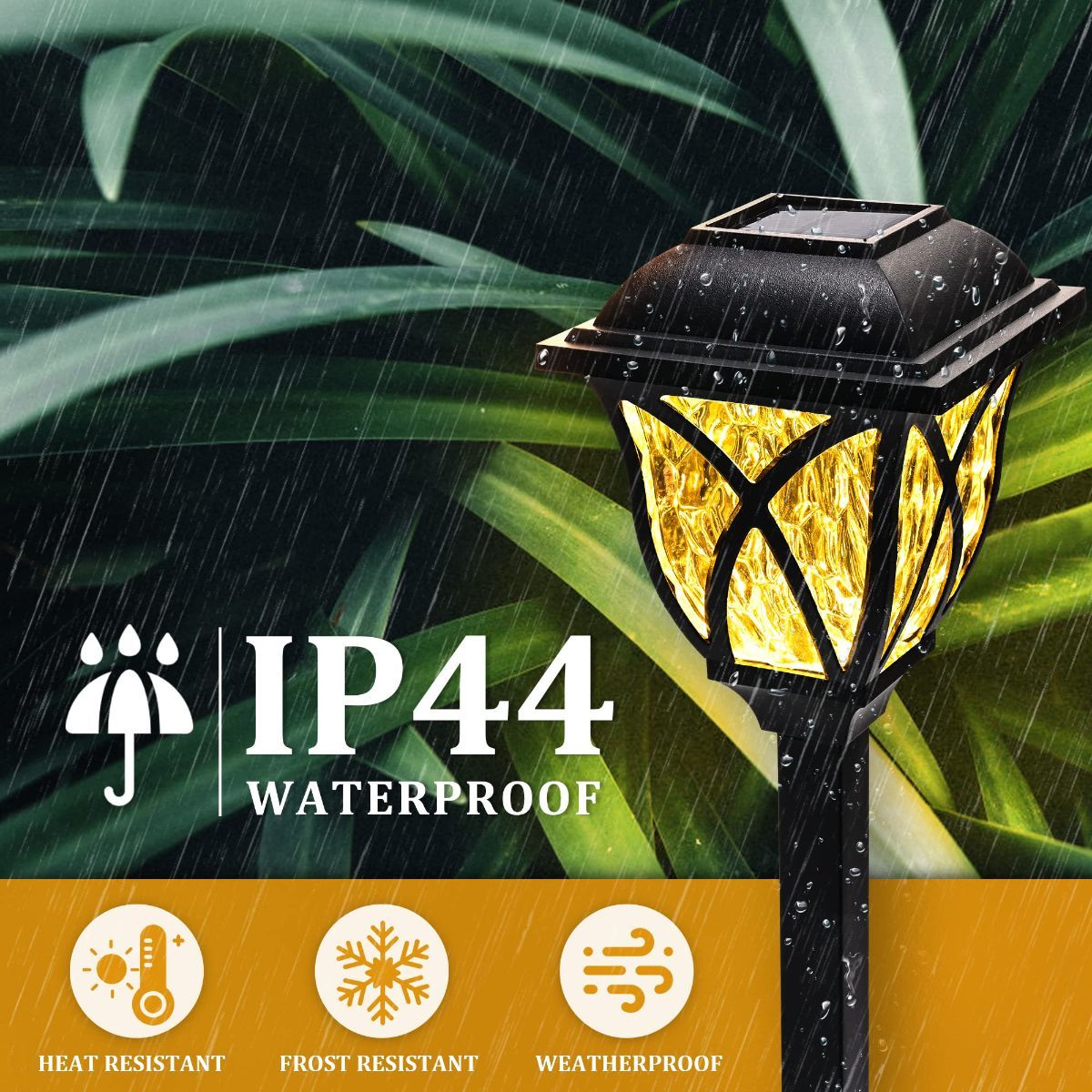 4 Pack Solar Lights Outdoor Waterproof Garden Lights with Warm LED Light Landscape Lighting for Yard Patio Lawn Walkway Driveway - Warm White - Size 4 Pack - Image 5