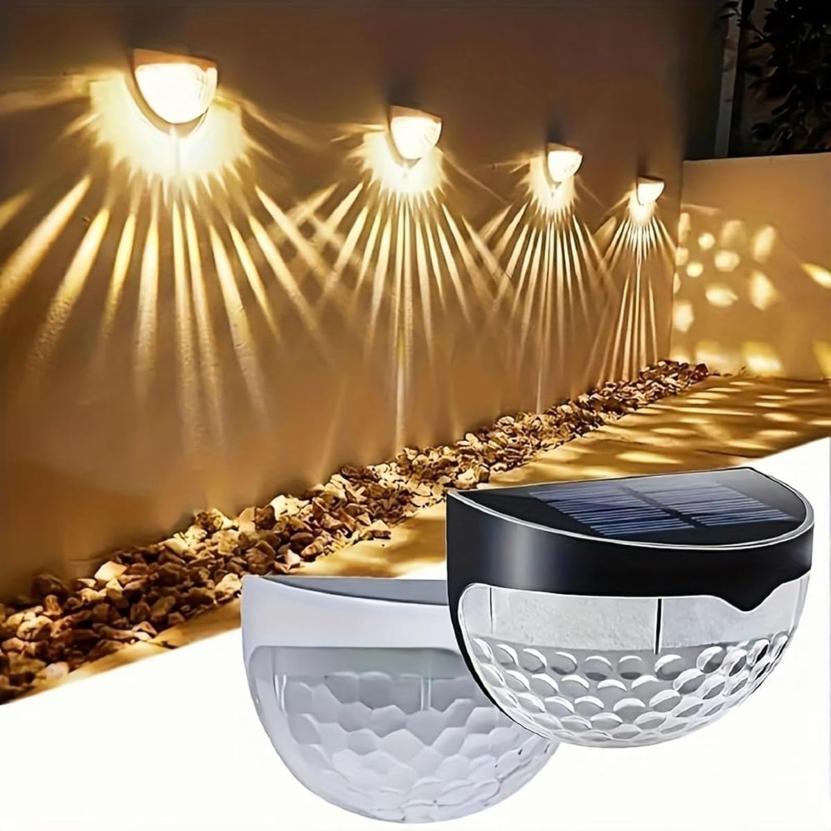 Raised Garden Bed Solar Lights Magnetic with Dusk to Dawn Sensors Wide Angle IPX4 Waterproof Solar Powered Lights Outdoor for Planter Raised Beds Garden Patio Yard Fence, Warm White - White - Size 1 Pack - Image 1