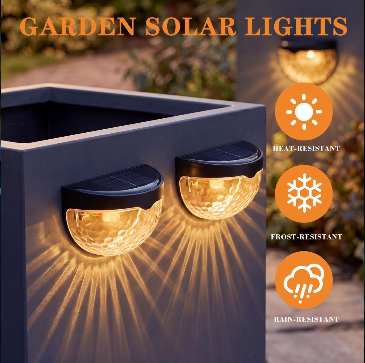 Raised Garden Bed Solar Lights Magnetic with Dusk to Dawn Sensors Wide Angle IPX4 Waterproof Solar Powered Lights Outdoor for Planter Raised Beds Garden Patio Yard Fence, Warm White - White - Size 1 Pack - Image 3