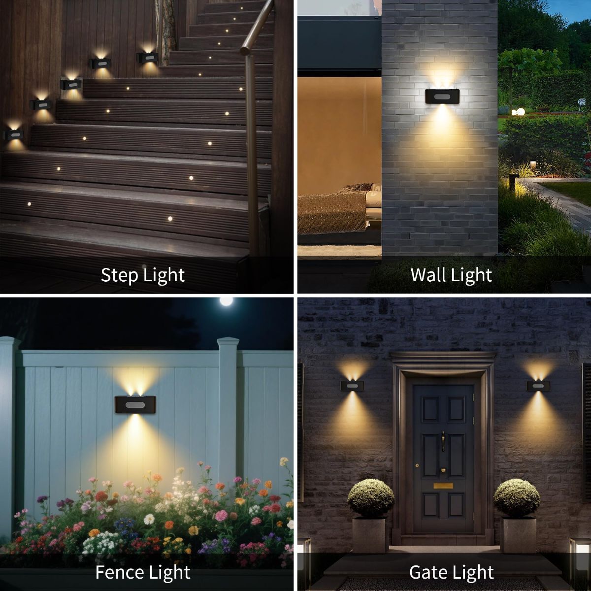 Solar Fence Lights, Solar Wall Lights Waterproof Outdoor Up and Down Lighting for Outside, Garden, Walkway, Door, Porch, Deck - White - Size 2 Pack - Image 5