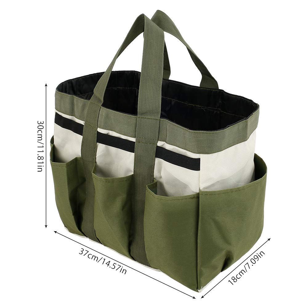 Garden Tool Bag Organizer, Tote Storage Bag with 8 Pocket, Heavy Duty Oxford Garden Tote Caddy, Gardening Tool Kit Holder for Indoor and Outdoor, Gifts for Men Women - Image 2