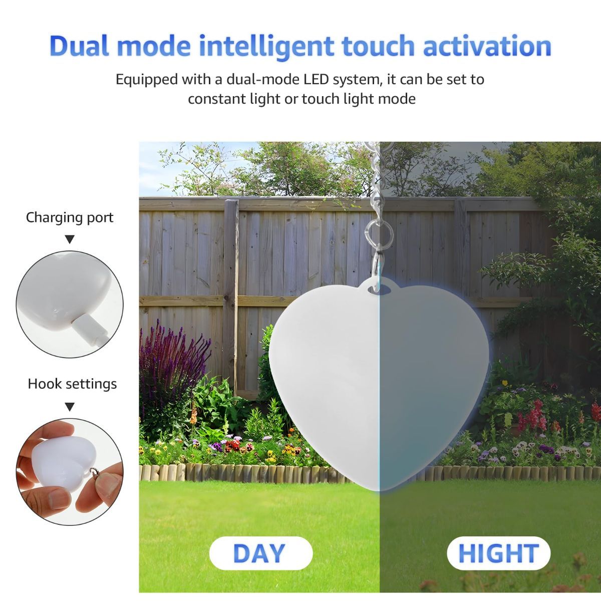 2Pcs Heart Purse Light - LED Automatic Sensor Handbag Lamp, Rechargeable Mini Bag Night Light for Women & Girls - Touch Activated Keychain Light for Totes, Backpacks, Travel Gifts - White - Size 5cm*6cm - Image 6