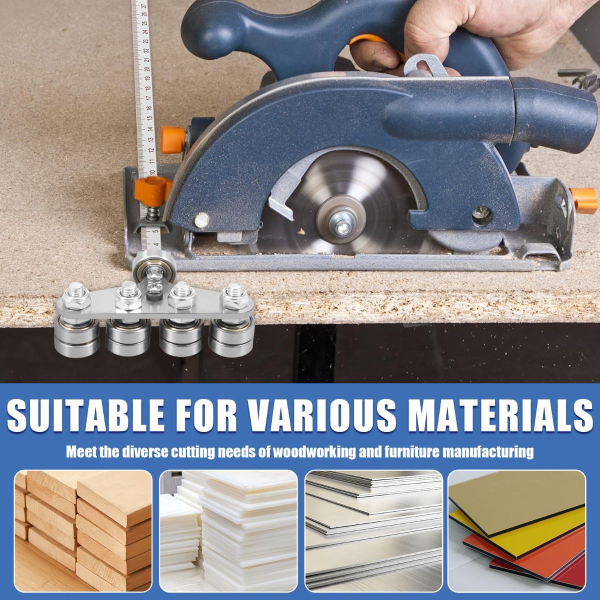20 Inch Positioning Calipers for Precise Measurements & Easy Wood Cutting, Adjustable Stainless Steel Circular Saw Guide Rail, Cutting Guide for Circular Saw Furniture Making (Four-Axis) - Image 8
