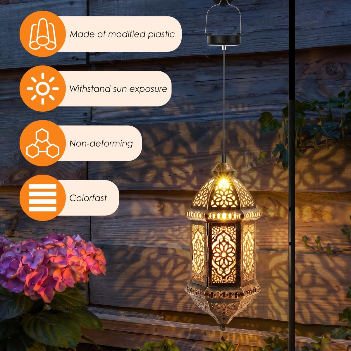 Solar Light Replacement Tops - Waterproof Solar Lantern Lid Parts with Rechargeable Battery AA 600mAh for Outdoor Hanging Lanterns, Garden, Yard, Patio, Lamp DIY Decorations - Warm Light - Size 4-Pack - Image 7