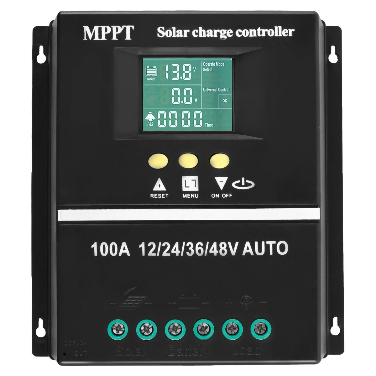 MPPT 36V/48V/24V/12V Solar Charge Controller Tools LCD Dual USB Lead Acid Lithium Batteries Quick Charger - Black - Size 100A - Image 1