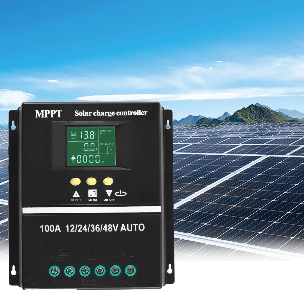 MPPT 36V/48V/24V/12V Solar Charge Controller Tools LCD Dual USB Lead Acid Lithium Batteries Quick Charger - Black - Size 80A - Image 8