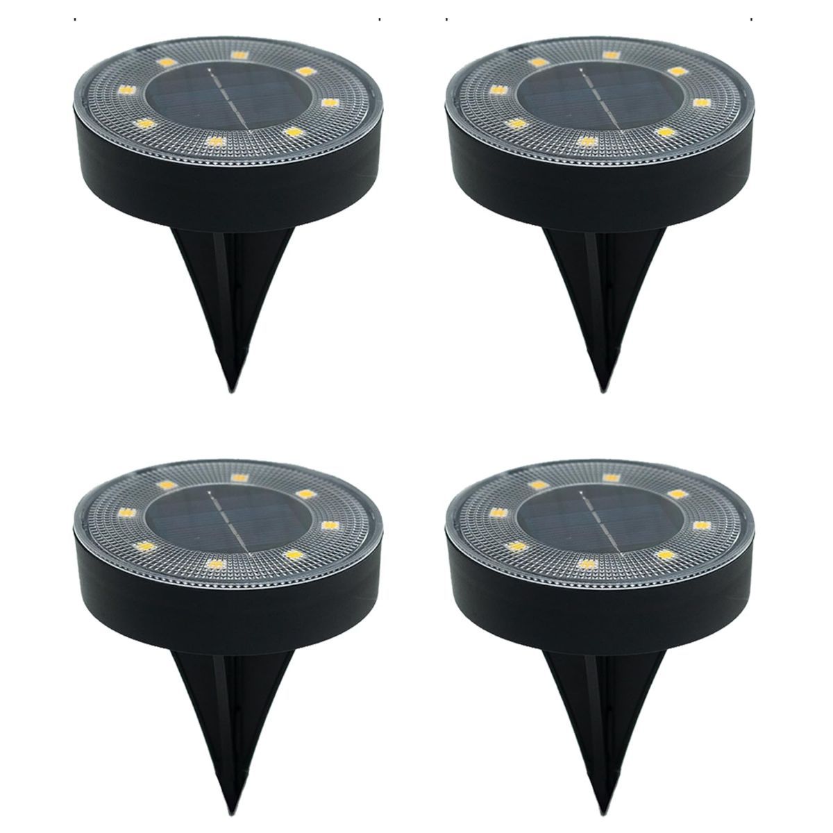 Solar Ground Lights Garden Lights Outdoor Lights Waterproof Lights LED Lights - Warm White - Size 4 Pack - Image 1