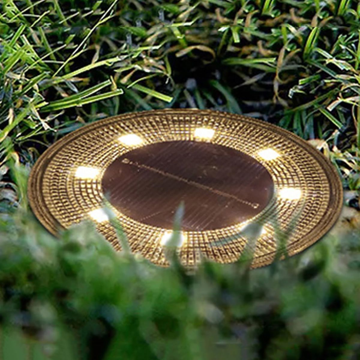 Solar Ground Lights Garden Lights Outdoor Lights Waterproof Lights LED Lights - Warm White - Size 4 Pack - Image 2