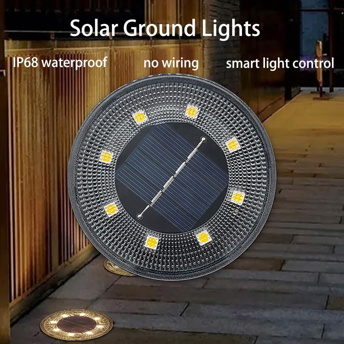 Solar Ground Lights Garden Lights Outdoor Lights Waterproof Lights LED Lights - White - Size 4 Pack - Image 4