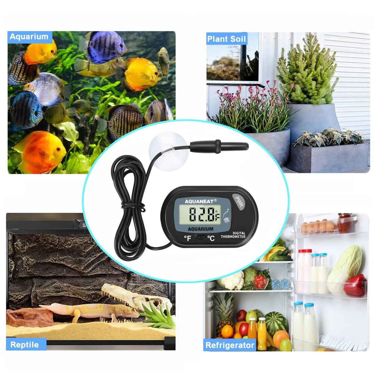Aquarium Thermometer, Fish Tank Thermometer, Digital Temperature Test, with Large LCD Display (1 Pack) - Image 6