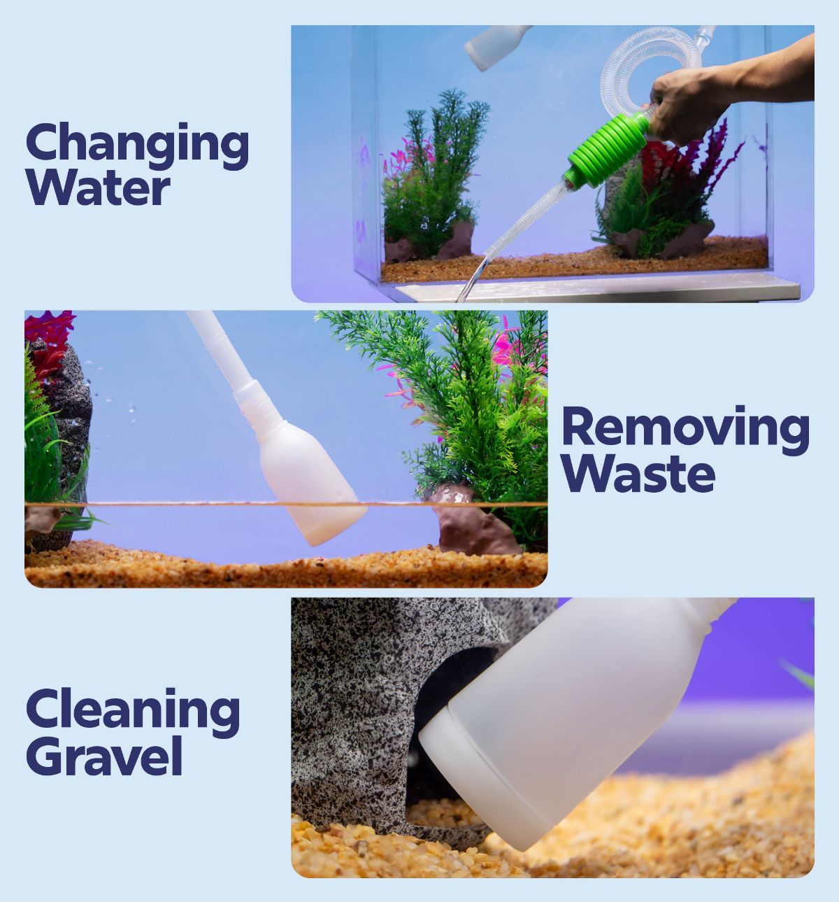 Fish Tank Cleaner - Turtle Tank Accessories - Gravel Vacuum for Aquarium - Hand Siphon Hose to Remove and Change Water or Sand in Minutes - Aquarium Cleaning Tools - Image 5